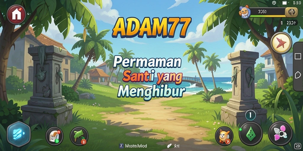 Screenshot utama ADAM77 menunjukkan gameplay yang ceria dan mengasyikkan.
