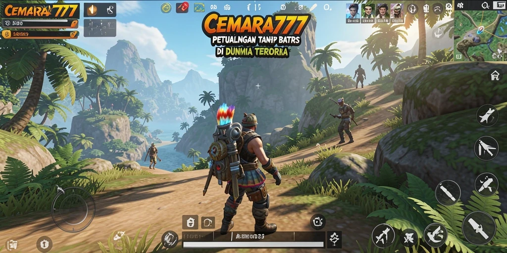 Tampilan gameplay CEMARA777 dengan suasana dunia terbuka yang luas.