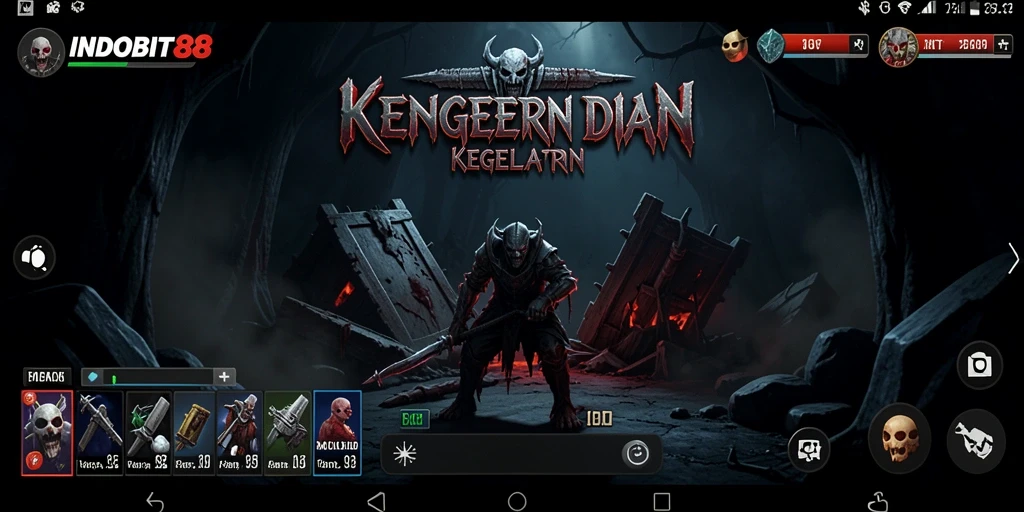 Tangkapan layar dari gameplay Horror INDOBIT88 yang menakutkan.