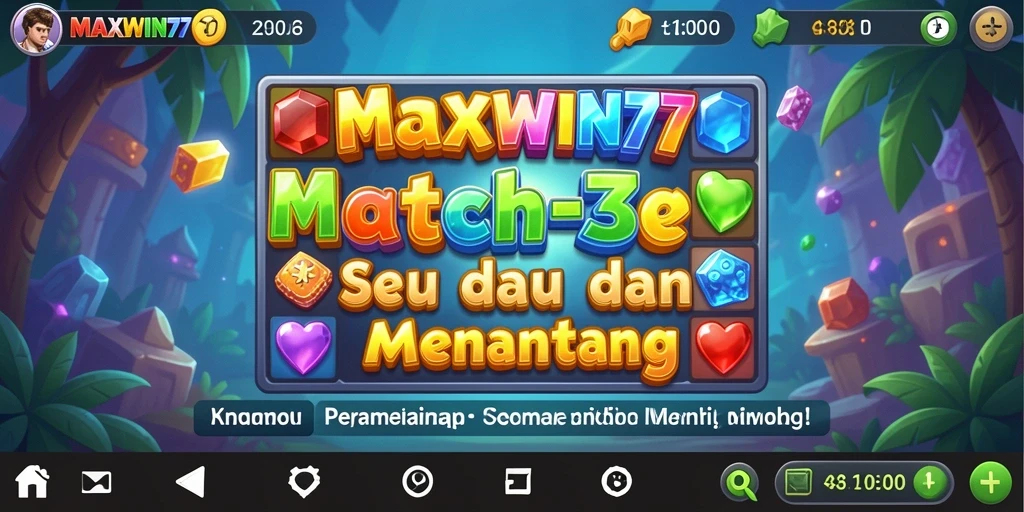 Tampilan gameplay seru dari MAXWIN77, elemen Match-3 yang menantang.