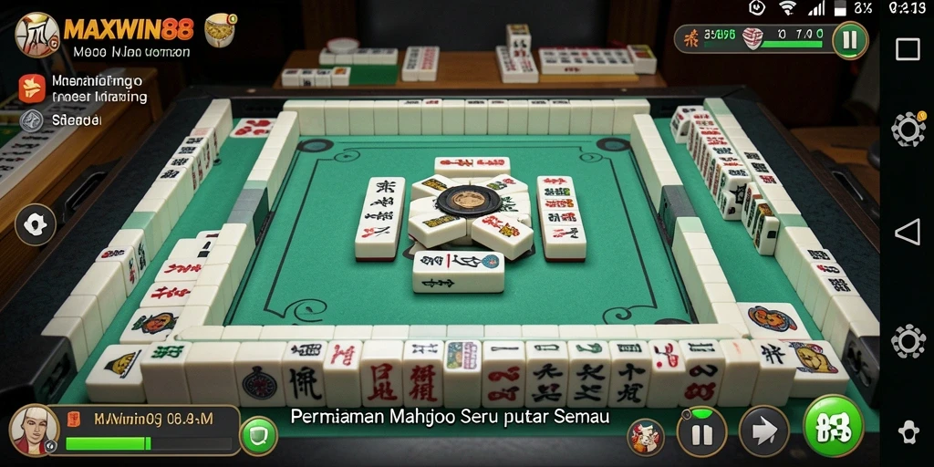 Screenshot gameplay MAXWIN88 menampilkan pertarungan seru Mahjong.