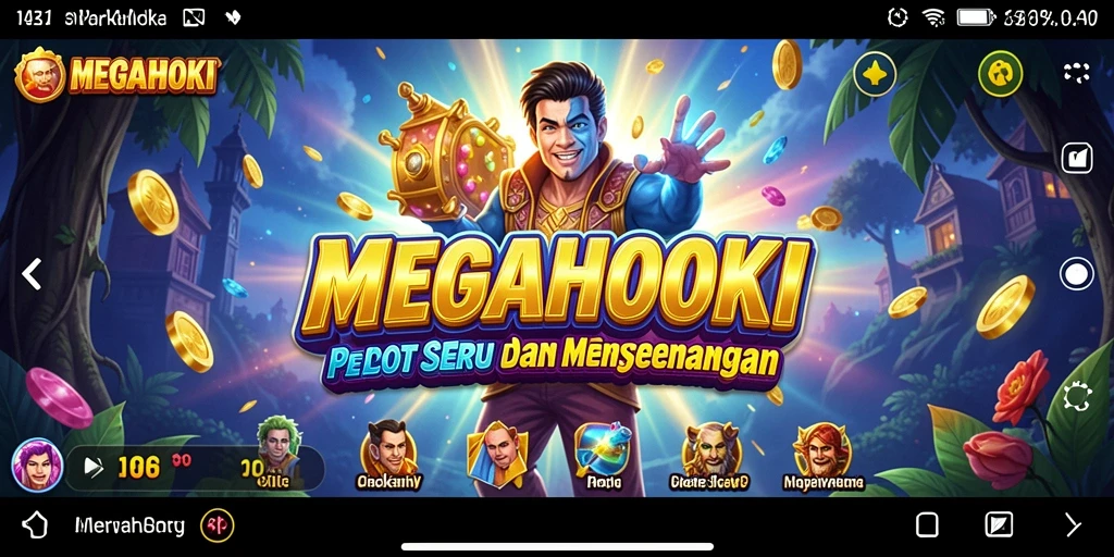 Screenshot gameplay MEGAHOKI yang menampilkan tampilan slot yang menarik dan interaktif.