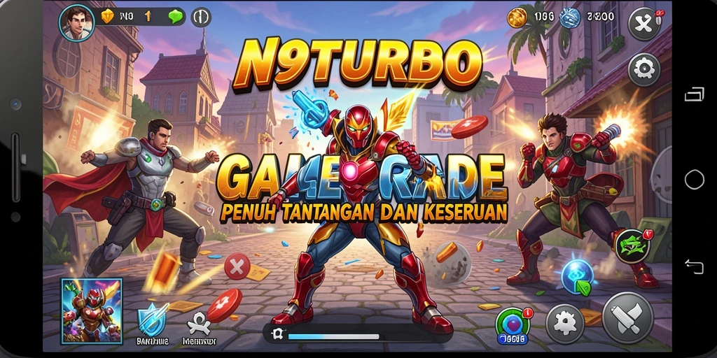 Tampilan gameplay N9TURBO yang penuh aksi dan keseruan.