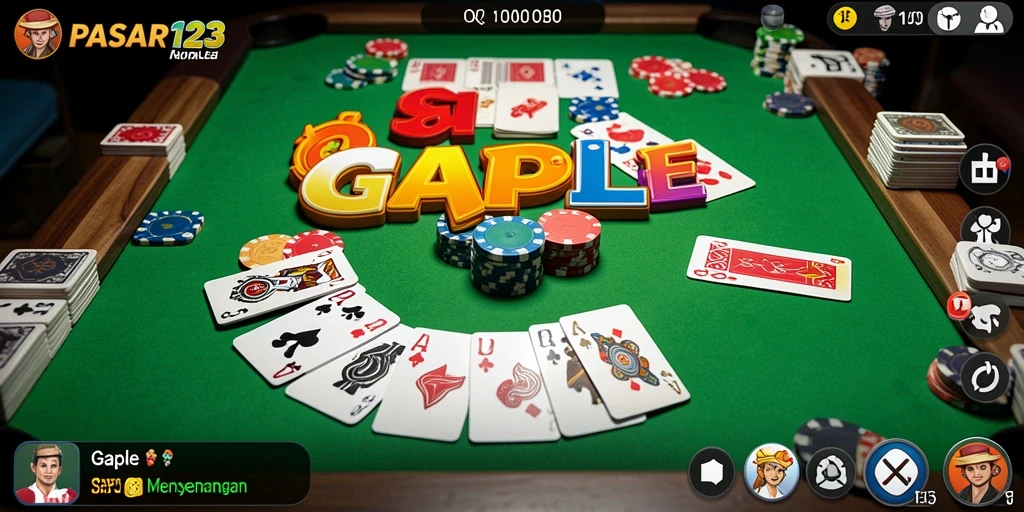 Screenshot utama PASAR123 menampilkan momen seru permainan Gaple.