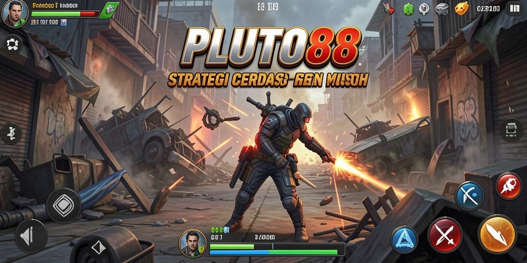Tampilan gameplay <strong>PLUTO88</strong> yang menegangkan dengan taktik pertempuran.