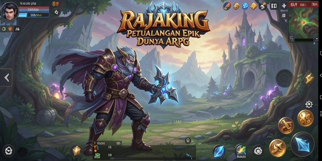 Tampilan gameplay mendebarkan dalam RAJAKING yang penuh aksi.