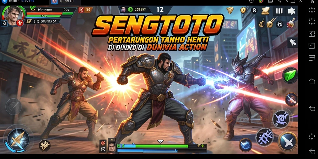 Screenshot SENGTOTO menampilkan aksi pertempuran yang mendebarkan.