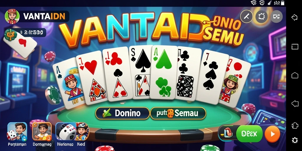Screenshot gameplay seru di VANTAIDN dengan kartu domino yang menarik.