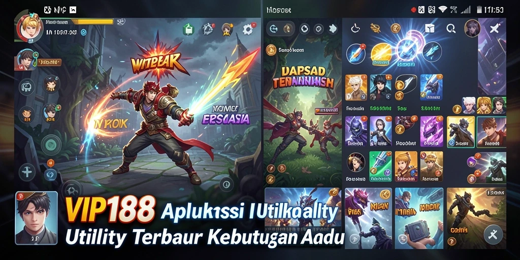 Tampilan utama aplikasi VIP188 yang menawan dan fungsional.